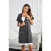 image:imageEkouaer Women Striped Nightgowns Button Down Sleepshirts Short Sleeves NightshirtsAbblack Striped