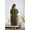 image:imageEkouaer Women Striped Nightgowns Button Down Sleepshirts Short Sleeves NightshirtsArmy Green
