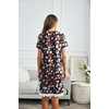 image:imageEkouaer Women Striped Nightgowns Button Down Sleepshirts Short Sleeves NightshirtsPat20 Red White Flower