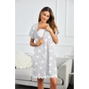 image:imageEkouaer Women Striped Nightgowns Button Down Sleepshirts Short Sleeves NightshirtsPat21 Star