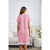 image:imageEkouaer Women Striped Nightgowns Button Down Sleepshirts Short Sleeves NightshirtsPink
