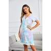 image:imageEkouaer Women Striped Nightgowns Button Down Sleepshirts Short Sleeves NightshirtsTiedye