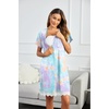 image:imageEkouaer Women Striped Nightgowns Button Down Sleepshirts Short Sleeves NightshirtsTiedye