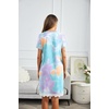 image:imageEkouaer Women Striped Nightgowns Button Down Sleepshirts Short Sleeves NightshirtsTiedye