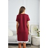 image:imageEkouaer Women Striped Nightgowns Button Down Sleepshirts Short Sleeves NightshirtsWine Red
