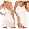 image:imageEkouaer Womens V Neck Racerback Sleeveless NightgownWhite