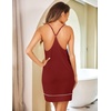 image:imageEkouaer Womens V Neck Racerback Sleeveless NightgownWine Red