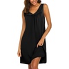 image:imageEkouaer Cotton Nightgowns for Women Sleeveless Night Gown Tank Sleepshirt Wide Strap V Neck Nightshirt S3XLBlack