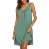 image:imageEkouaer Cotton Nightgowns for Women Sleeveless Night Gown Tank Sleepshirt Wide Strap V Neck Nightshirt S3XLGreen
