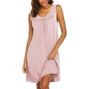 image:imageEkouaer Cotton Nightgowns for Women Sleeveless Night Gown Tank Sleepshirt Wide Strap V Neck Nightshirt S3XLLight Pink