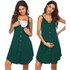 image:imageEkouaer Women 3 in 1 Labor and DeliveryMaternityNursing Nightgown Button Down Sleeveless Pregnancy Dress for BreastfeedingGreen