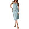 image:imageEkouaer Womens Nightgown Satin Slip Dress Sexy Lingerie Sleepwear Long Slip Silk Midi Dress Spaghetti Strap SXXLMint Green