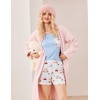 image:imageEkouaer Womens 3 Piece Pajama Set Short Sleeve Sleepwear Pj Set Top and Shorts Pants Pjs with PocketsTeddy Bear