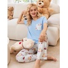 image:imageEkouaer Womens 3 Piece Pajama Set Short Sleeve Sleepwear Pj Set Top and Shorts Pants Pjs with PocketsTeddy Bear