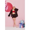 image:imageEkouaer Bridal Feather Pajamas Set Silk Satin Valentines Pj Sets Wedding Pjs Sleepwear with Removable Feather TrimRed Heart