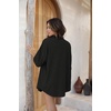 image:imageEkouaer Waffle Knit Lounge Sets for Women Short Sleeve Pajamas Button Down Pjs Oversized Loungewear Shorts SetBlack