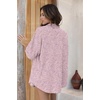 image:imageEkouaer Waffle Knit Lounge Sets for Women Short Sleeve Pajamas Button Down Pjs Oversized Loungewear Shorts SetPink Dye