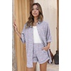 image:imageEkouaer Waffle Knit Lounge Sets for Women Short Sleeve Pajamas Button Down Pjs Oversized Loungewear Shorts SetPurple Dye