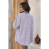 image:imageEkouaer Waffle Knit Lounge Sets for Women Short Sleeve Pajamas Button Down Pjs Oversized Loungewear Shorts SetPurple Dye