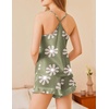image:imageEkouaer Satin Pajama Set for Women 2 Piece Camisole Top and Shorts Silk Lingerie with Ruffle Floral NightwearGreen Flower