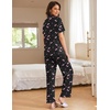 image:imageEkouaer Women Pajamas Set Button Down Sleepwear Short Sleeve Nightwear with Long Pants Soft Pjs Set SXXLBlack Cherry Fp14
