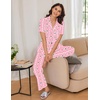 image:imageEkouaer Women Pajamas Set Button Down Sleepwear Short Sleeve Nightwear with Long Pants Soft Pjs Set SXXLCarrot