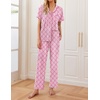 image:imageEkouaer Women Pajamas Set Button Down Sleepwear Short Sleeve Nightwear with Long Pants Soft Pjs Set SXXLClouds