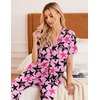 image:imageEkouaer Women Pajamas Set Button Down Sleepwear Short Sleeve Nightwear with Long Pants Soft Pjs Set SXXLFivepointed Star