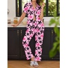 image:imageEkouaer Women Pajamas Set Button Down Sleepwear Short Sleeve Nightwear with Long Pants Soft Pjs Set SXXLFivepointed Star