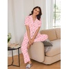 image:imageEkouaer Women Pajamas Set Button Down Sleepwear Short Sleeve Nightwear with Long Pants Soft Pjs Set SXXLLove Heart