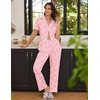 image:imageEkouaer Women Pajamas Set Button Down Sleepwear Short Sleeve Nightwear with Long Pants Soft Pjs Set SXXLLove Heart