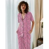 image:imageEkouaer Women Pajamas Set Button Down Sleepwear Short Sleeve Nightwear with Long Pants Soft Pjs Set SXXLPink Leopard An367