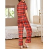 image:imageEkouaer Women Pajamas Set Button Down Sleepwear Short Sleeve Nightwear with Long Pants Soft Pjs Set SXXLRed Plaid Print