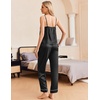 image:imageEkouaer Women Silk Satin Pajamas Sleeveless Pjs Set 2 Piece Summer Loungewear Sleepwear with Pockets SXXLBlack