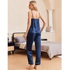 image:imageEkouaer Women Silk Satin Pajamas Sleeveless Pjs Set 2 Piece Summer Loungewear Sleepwear with Pockets SXXLBlue