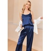 image:imageEkouaer Women Silk Satin Pajamas Sleeveless Pjs Set 2 Piece Summer Loungewear Sleepwear with Pockets SXXLBlue
