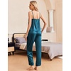 image:imageEkouaer Women Silk Satin Pajamas Sleeveless Pjs Set 2 Piece Summer Loungewear Sleepwear with Pockets SXXLBlue Green