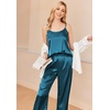 image:imageEkouaer Women Silk Satin Pajamas Sleeveless Pjs Set 2 Piece Summer Loungewear Sleepwear with Pockets SXXLBlue Green