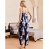 image:imageEkouaer Women Silk Satin Pajamas Sleeveless Pjs Set 2 Piece Summer Loungewear Sleepwear with Pockets SXXLBlue and White Floral