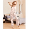 image:imageEkouaer Women Silk Satin Pajamas Sleeveless Pjs Set 2 Piece Summer Loungewear Sleepwear with Pockets SXXLChampagne