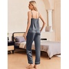 image:imageEkouaer Women Silk Satin Pajamas Sleeveless Pjs Set 2 Piece Summer Loungewear Sleepwear with Pockets SXXLDark Gray