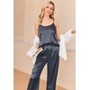 image:imageEkouaer Women Silk Satin Pajamas Sleeveless Pjs Set 2 Piece Summer Loungewear Sleepwear with Pockets SXXLDark Gray