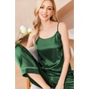 image:imageEkouaer Women Silk Satin Pajamas Sleeveless Pjs Set 2 Piece Summer Loungewear Sleepwear with Pockets SXXLDark Green
