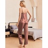 image:imageEkouaer Women Silk Satin Pajamas Sleeveless Pjs Set 2 Piece Summer Loungewear Sleepwear with Pockets SXXLDark Khaki