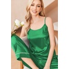 image:imageEkouaer Women Silk Satin Pajamas Sleeveless Pjs Set 2 Piece Summer Loungewear Sleepwear with Pockets SXXLGreen