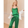 image:imageEkouaer Women Silk Satin Pajamas Sleeveless Pjs Set 2 Piece Summer Loungewear Sleepwear with Pockets SXXLGreen