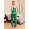 image:imageEkouaer Women Silk Satin Pajamas Sleeveless Pjs Set 2 Piece Summer Loungewear Sleepwear with Pockets SXXLGreen
