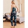 image:imageEkouaer Women Silk Satin Pajamas Sleeveless Pjs Set 2 Piece Summer Loungewear Sleepwear with Pockets SXXLGreen and White Floral