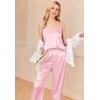 image:imageEkouaer Women Silk Satin Pajamas Sleeveless Pjs Set 2 Piece Summer Loungewear Sleepwear with Pockets SXXLLight Pink