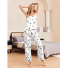 image:imageEkouaer Women Silk Satin Pajamas Sleeveless Pjs Set 2 Piece Summer Loungewear Sleepwear with Pockets SXXLMartini Drinks White